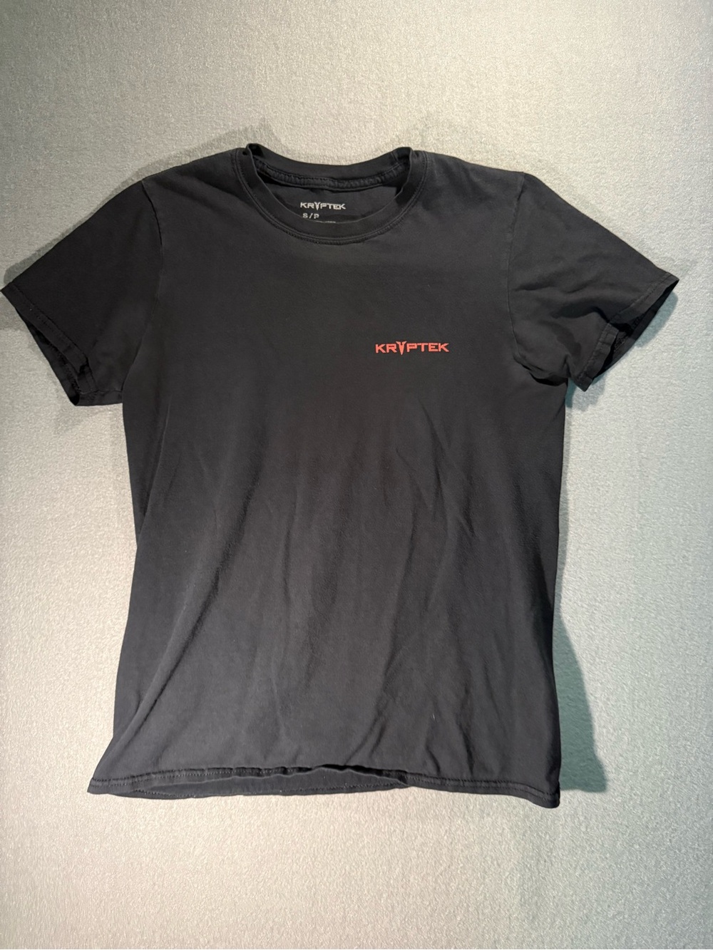 Kryptek Men's Black Short Sleeve Crew Neck T-Shirt with Red Logo
